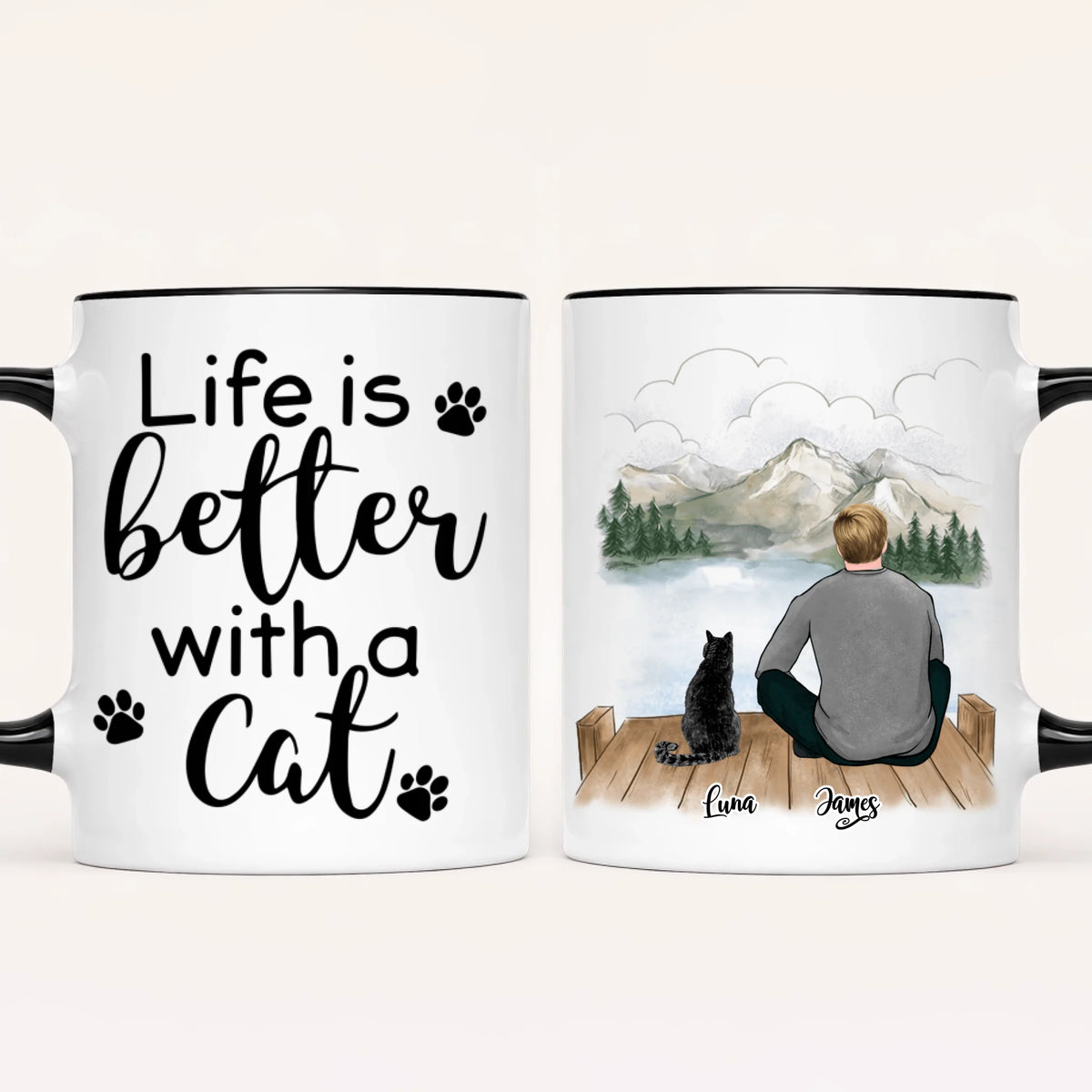 Personalised Cat Dad Mug | Up to 3