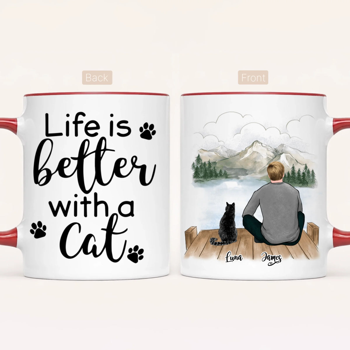 Personalised Cat Dad Mug | Up to 3
