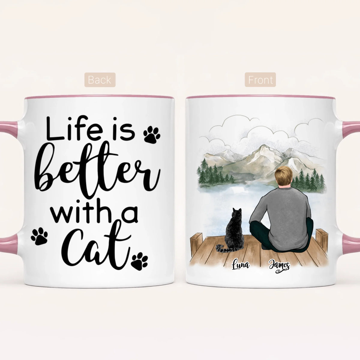 Personalised Cat Dad Mug | Up to 3