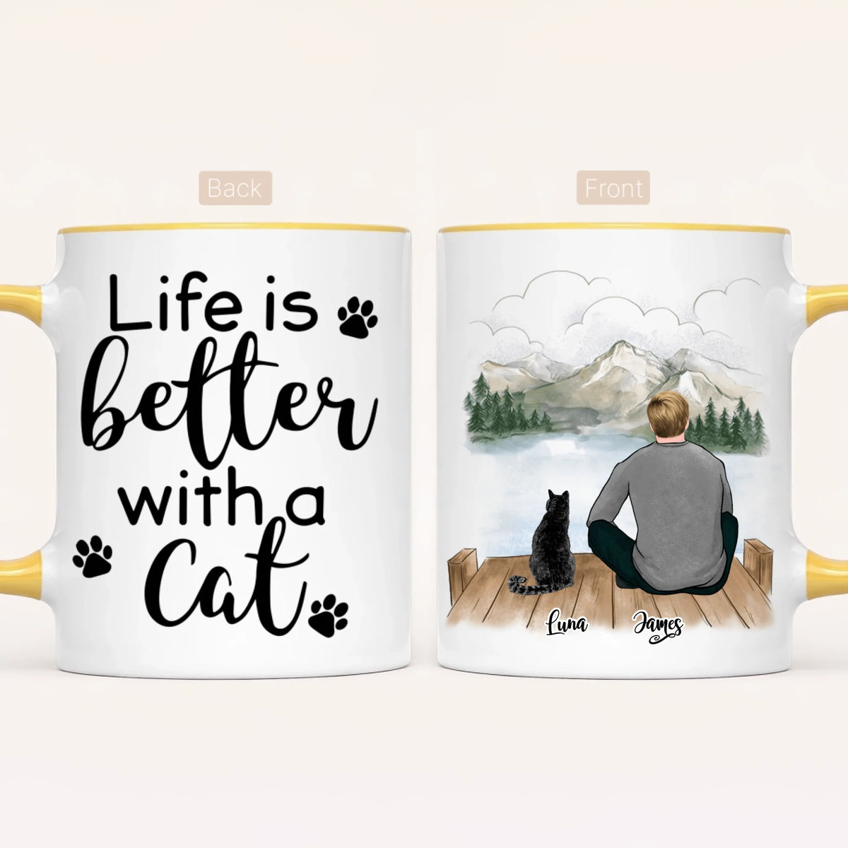 Personalised Cat Dad Mug | Up to 3