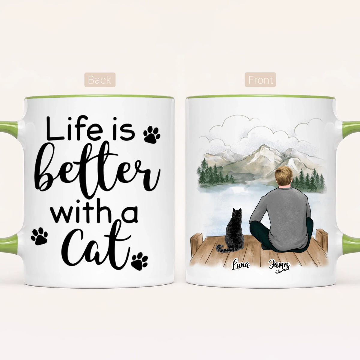 Personalised Cat Dad Mug | Up to 3