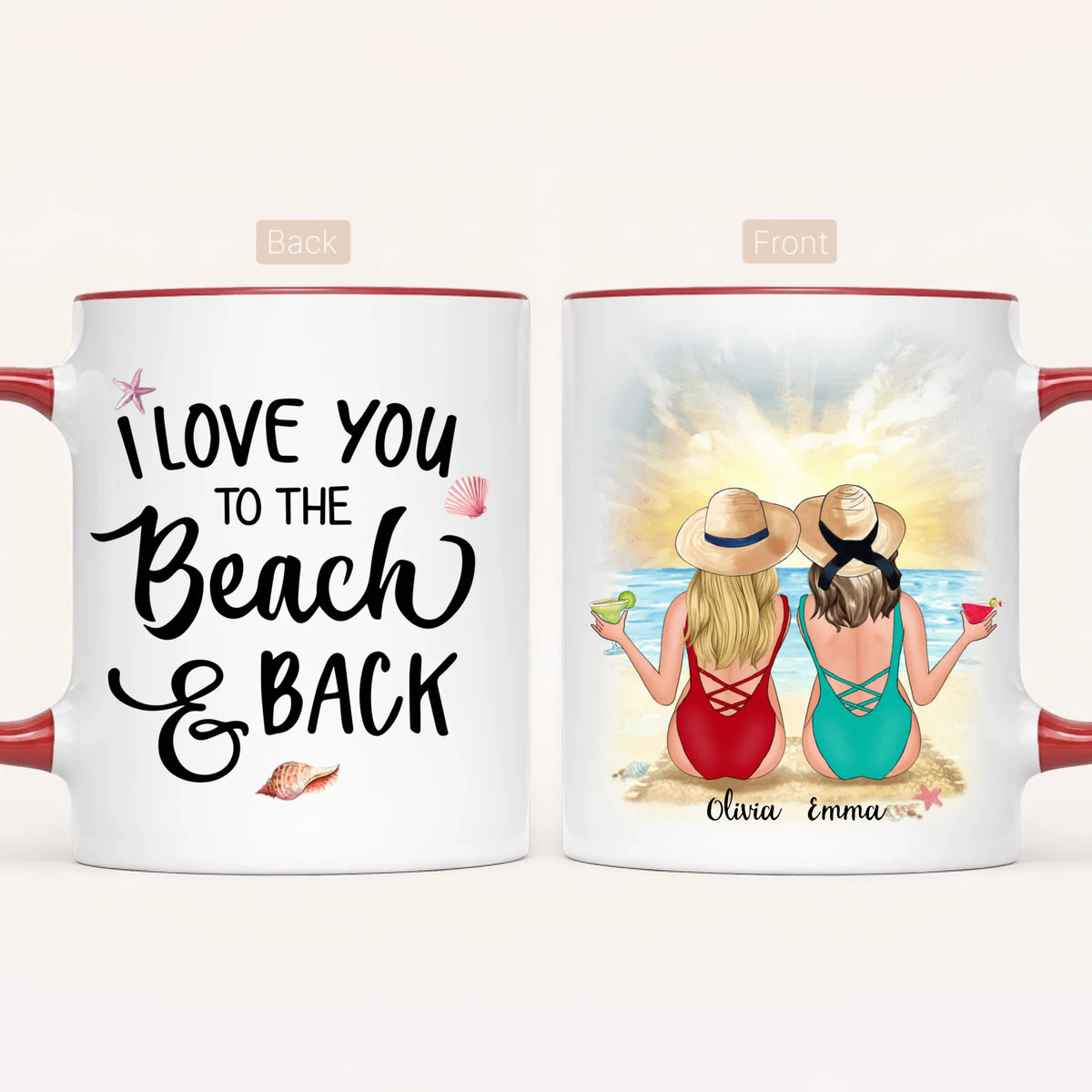 Personalised Beach Mug | To the Beach & Back