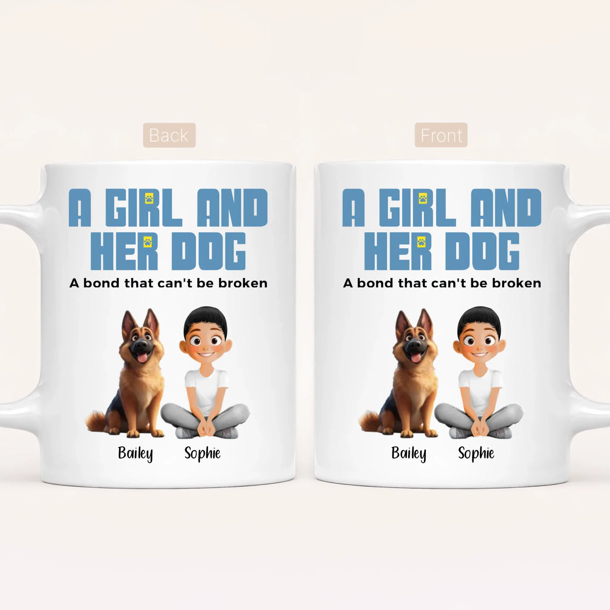 Personalised A Girl And Her Dog Mug