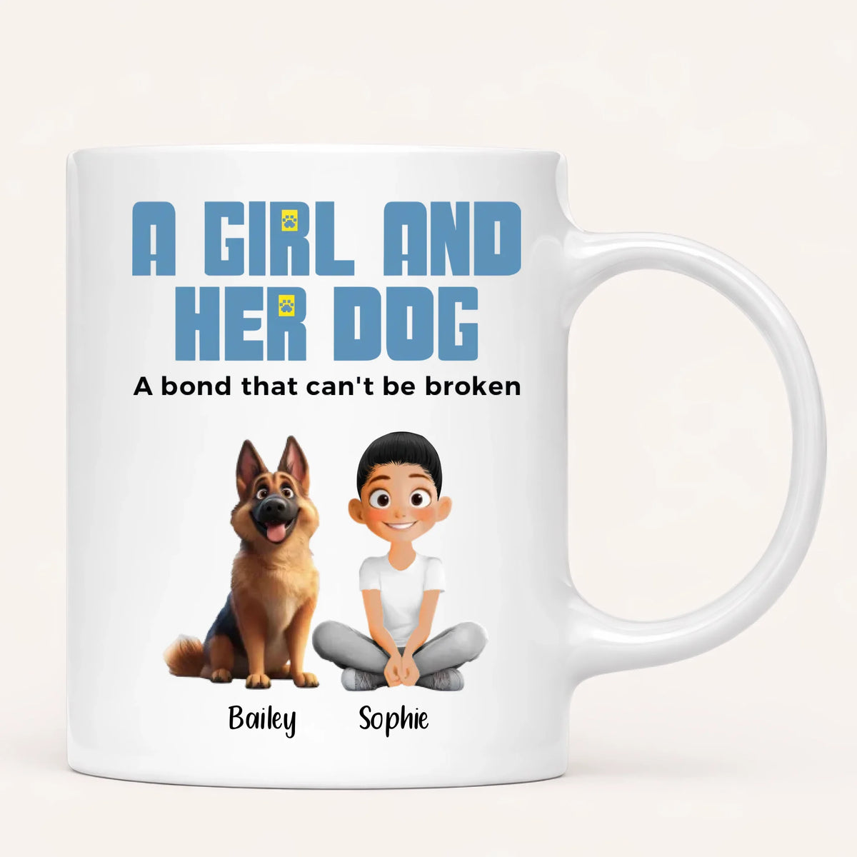Personalised A Girl And Her Dog Mug