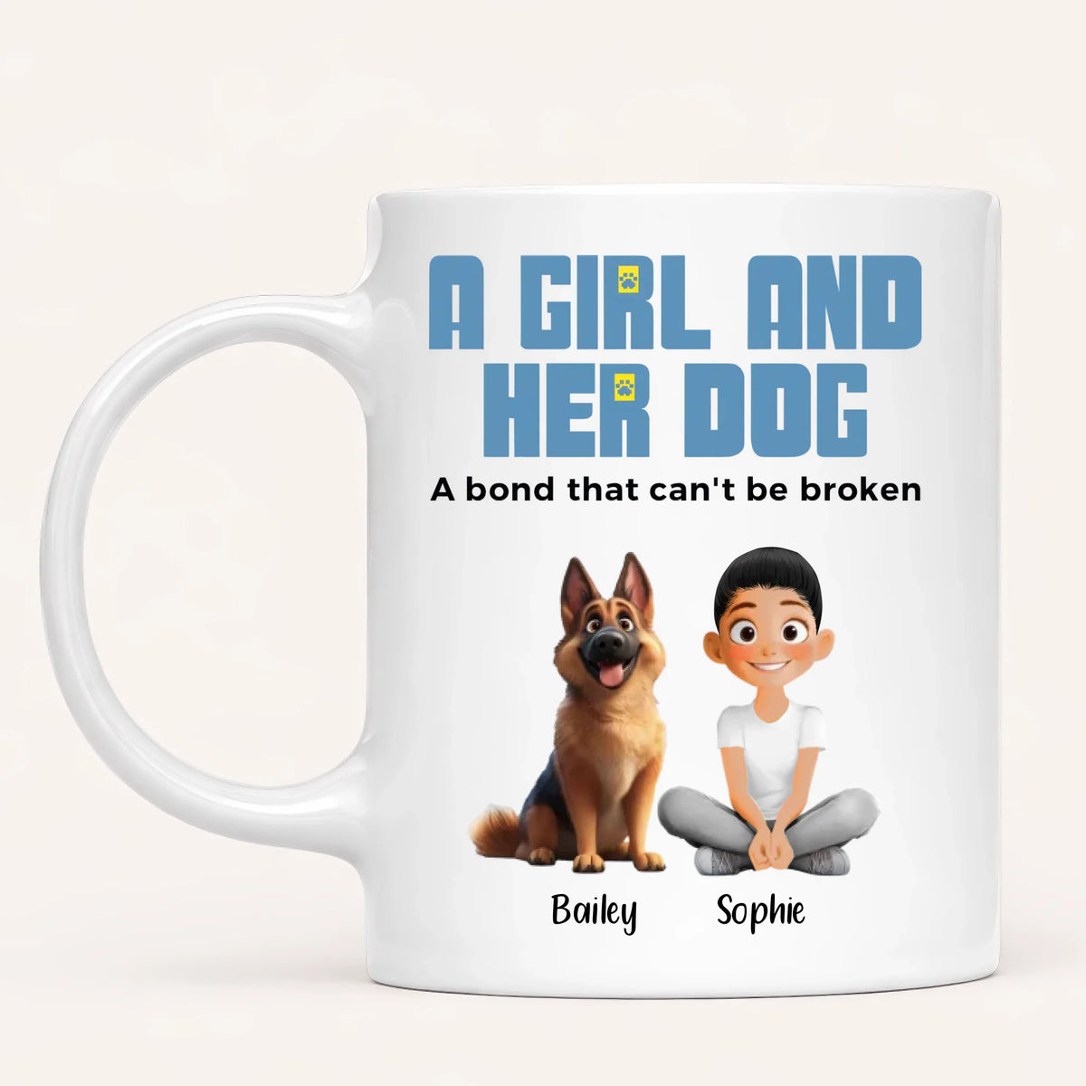 Personalised A Girl And Her Dog Mug