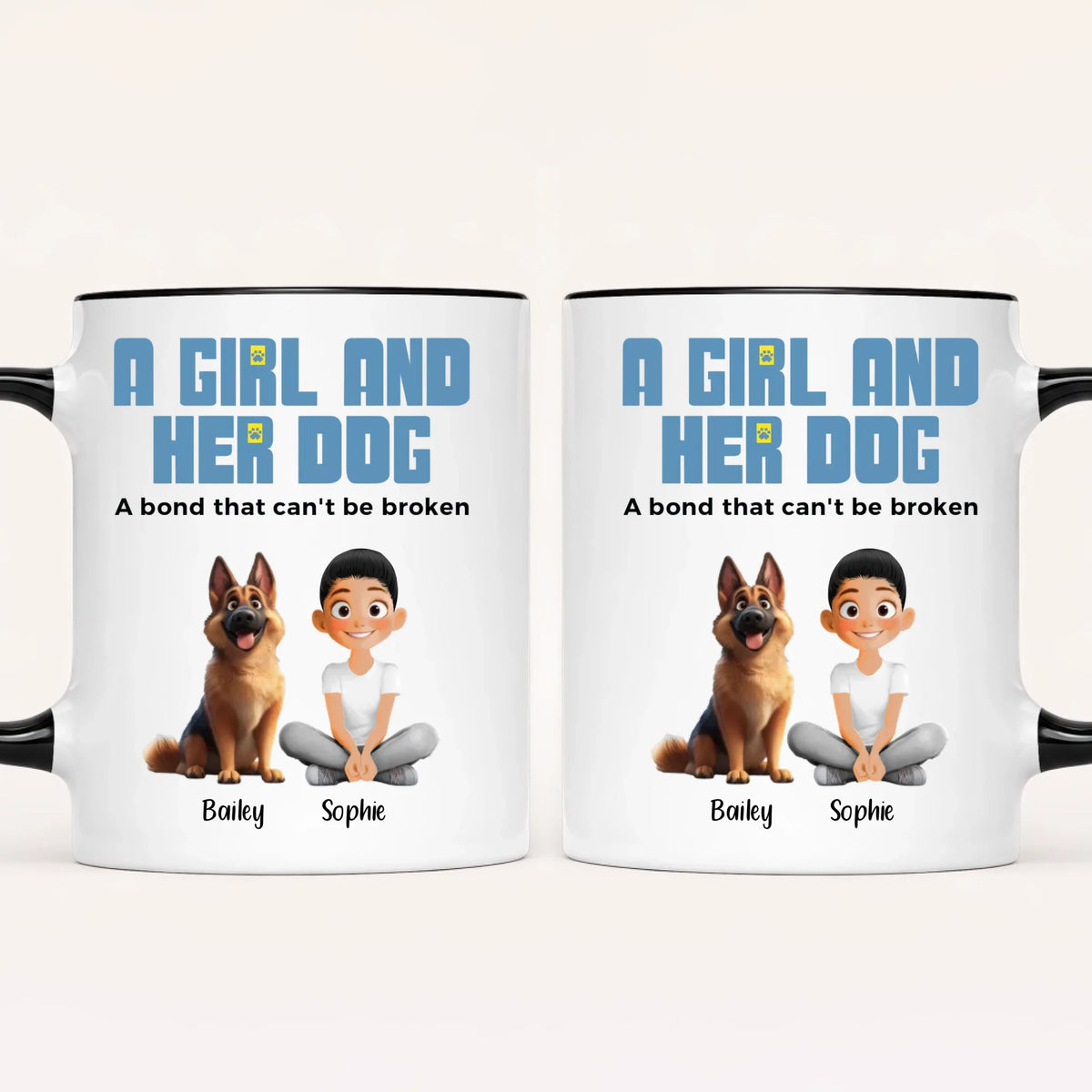 Personalised A Girl And Her Dog Mug