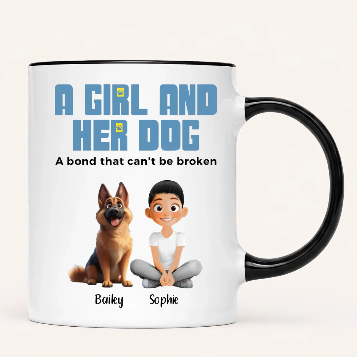 Personalised A Girl And Her Dog Mug