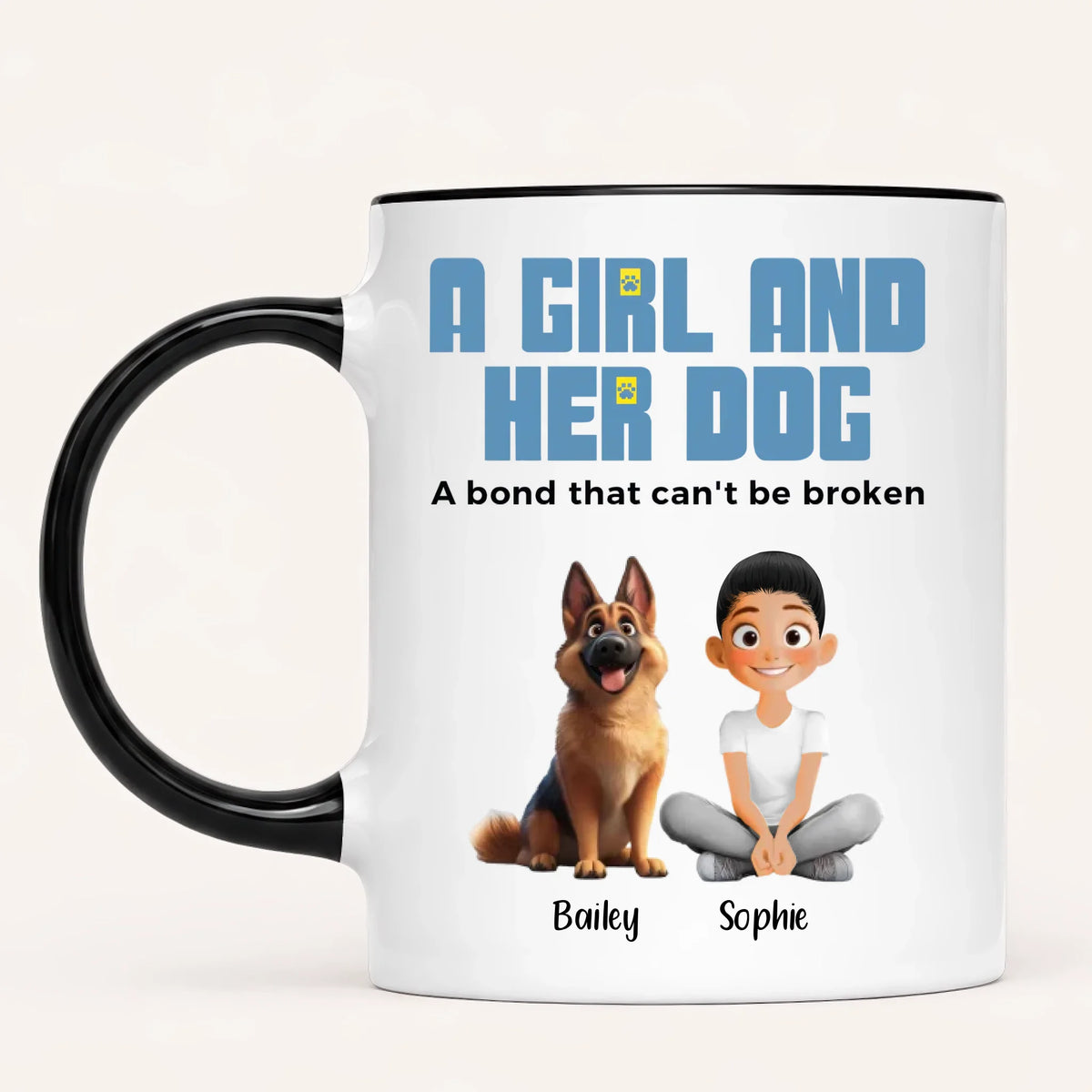 Personalised A Girl And Her Dog Mug