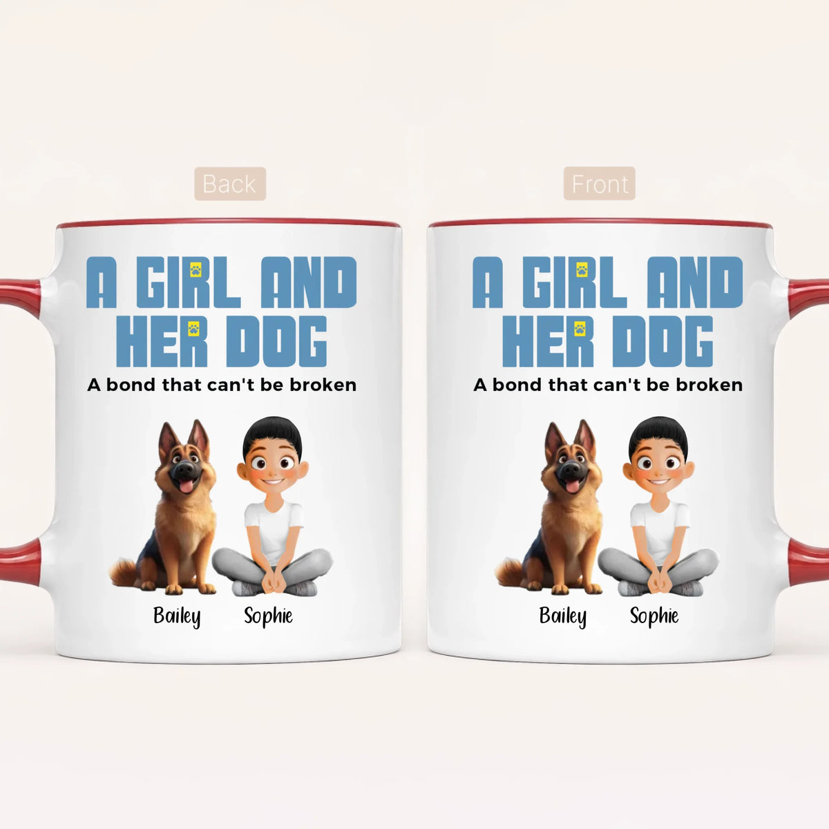 Personalised A Girl And Her Dog Mug