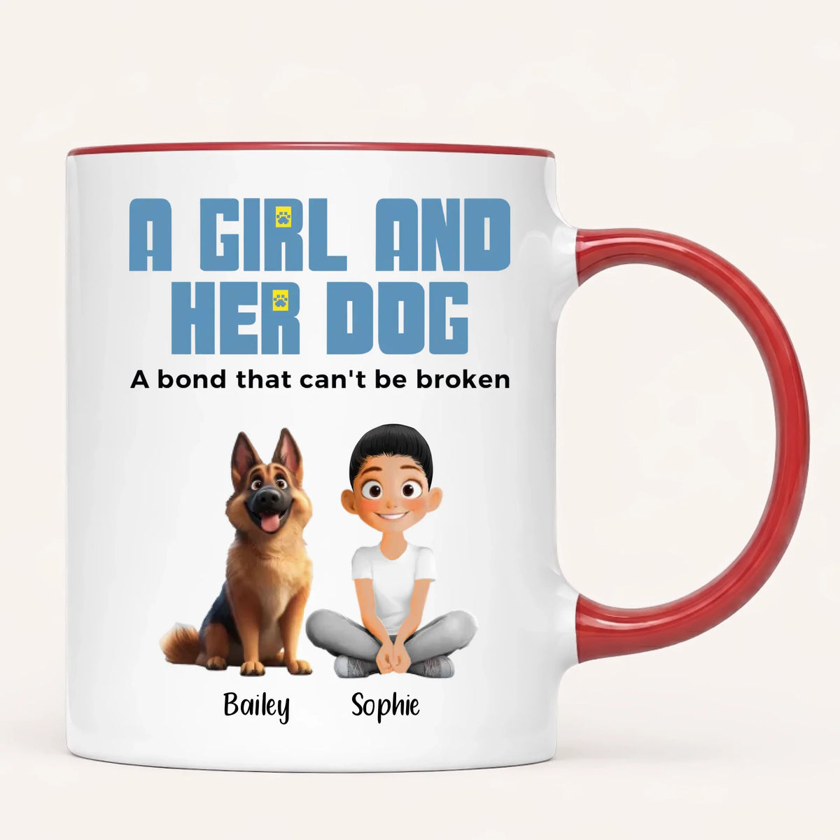 Personalised A Girl And Her Dog Mug