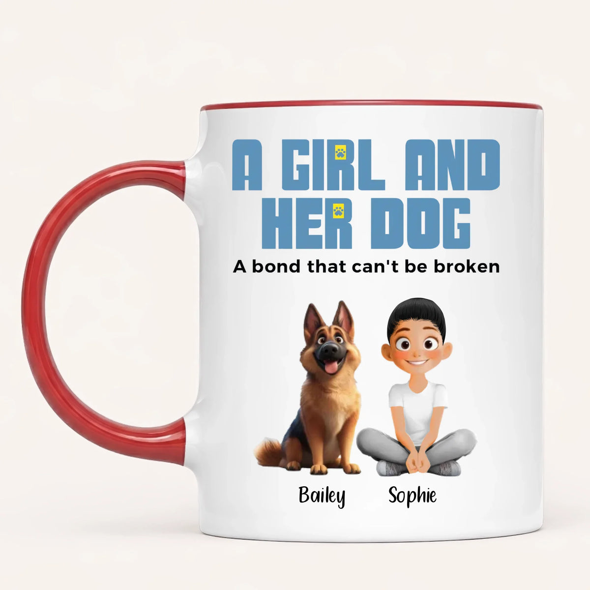 Personalised A Girl And Her Dog Mug