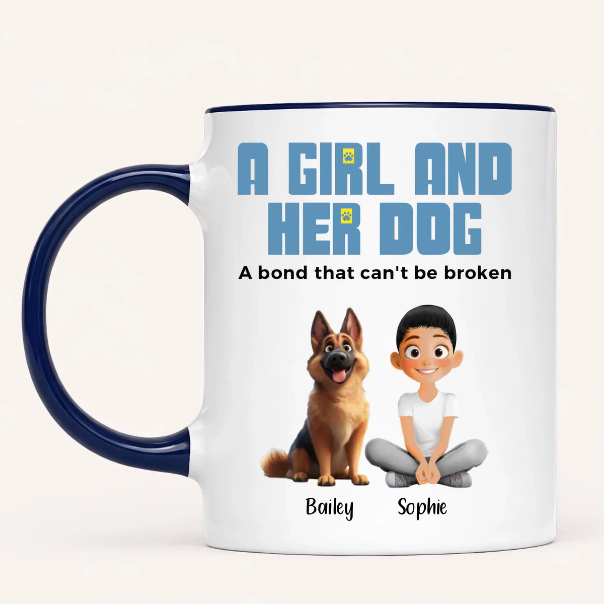 Personalised A Girl And Her Dog Mug