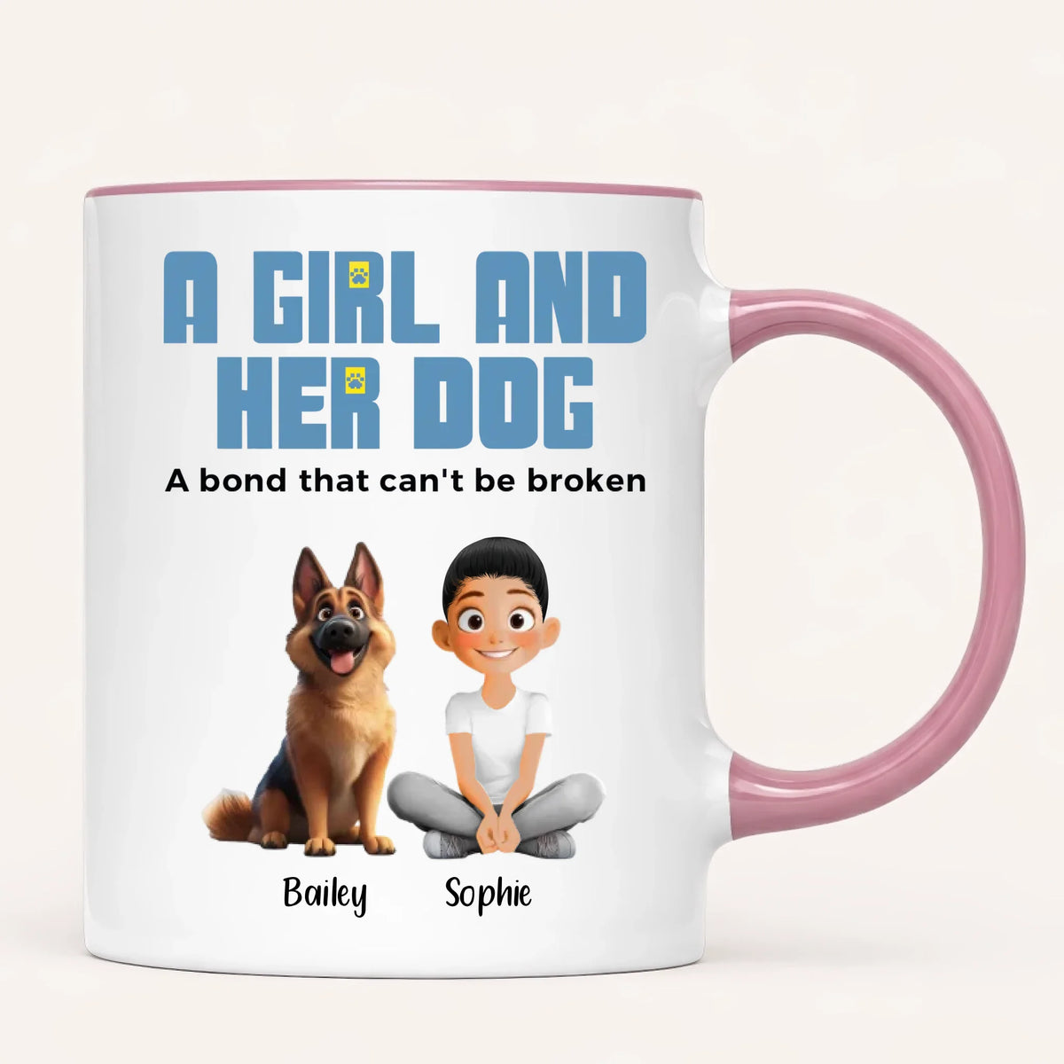 Personalised A Girl And Her Dog Mug