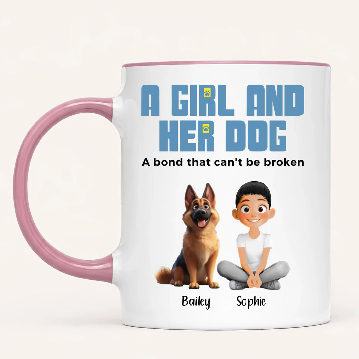 Personalised A Girl And Her Dog Mug