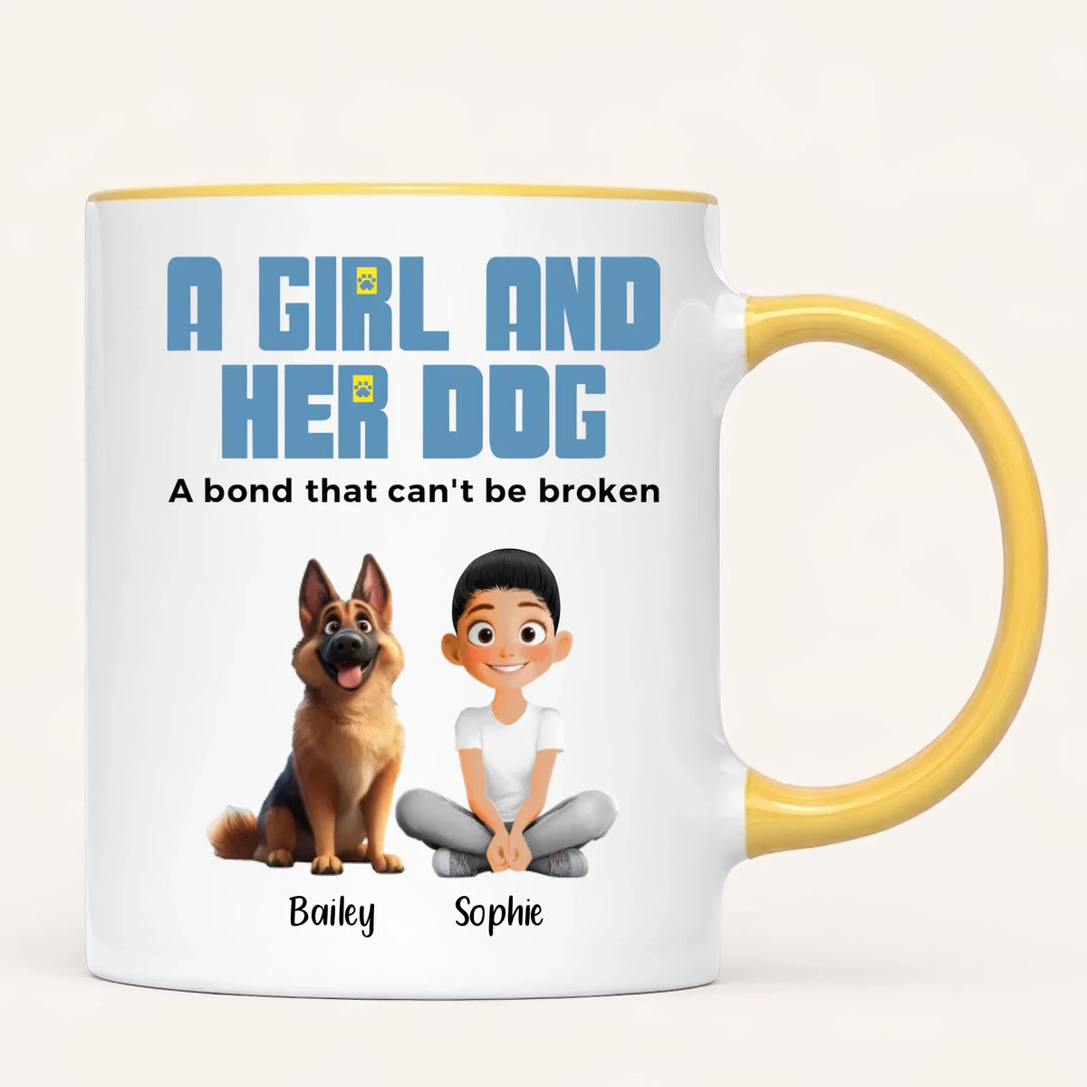 Personalised A Girl And Her Dog Mug