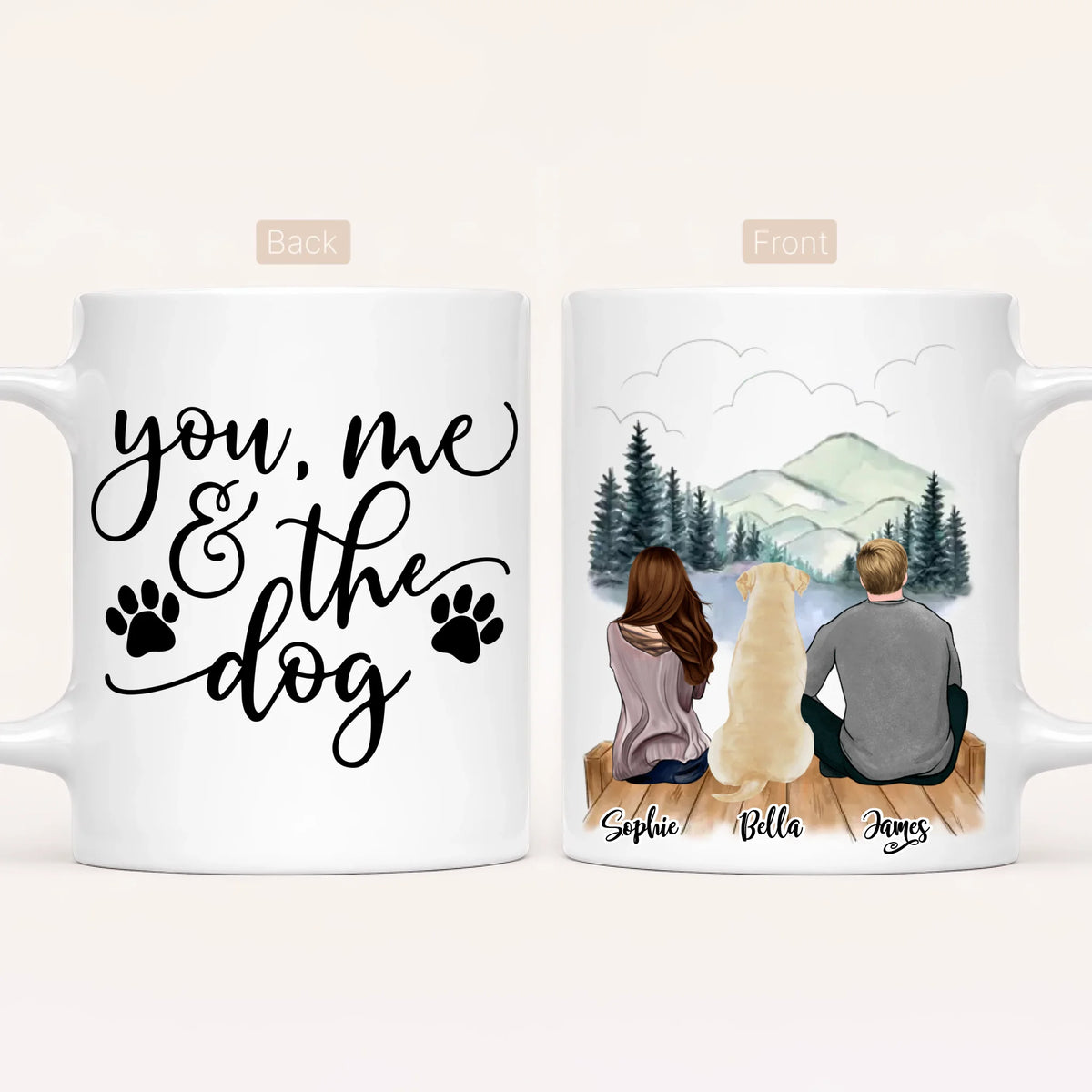 Personalised Dog Mug | You, Me & The Dog