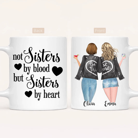 Personalised Best Friends Mug | Sisters by Heart | Up to 4