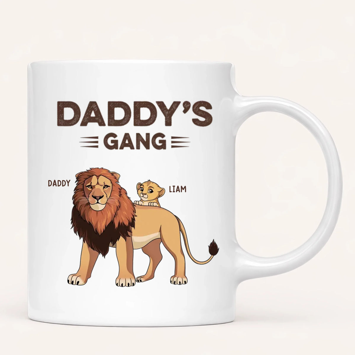 Personalised Daddy's Lion Gang Mug